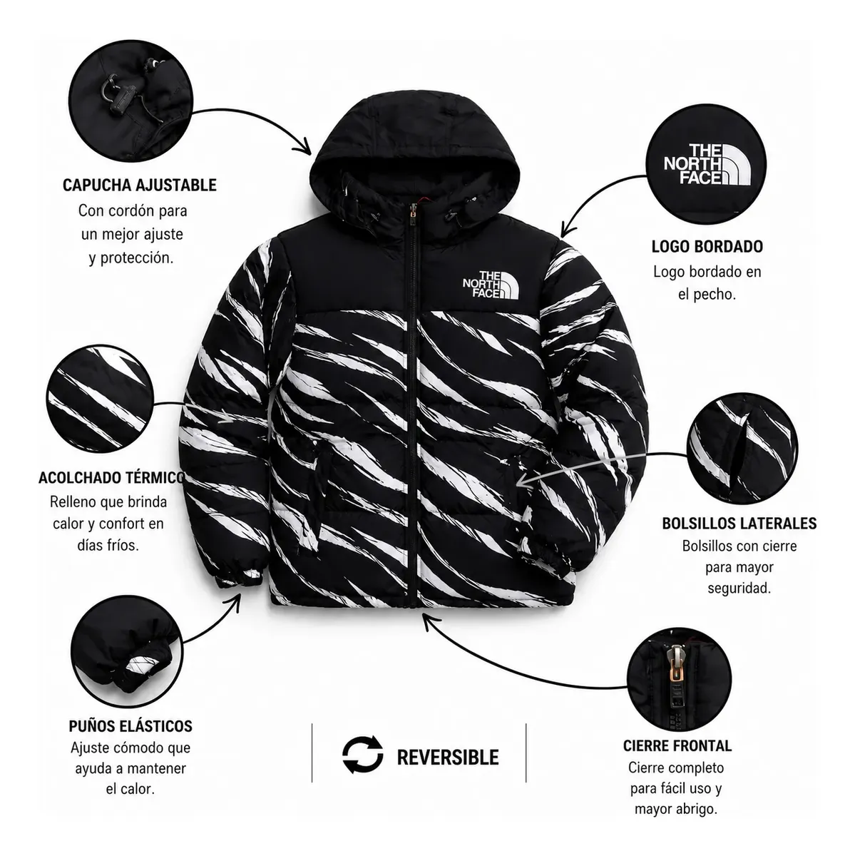 Campera The North Face Cebra Reversible Corderito Invierno — foto 2